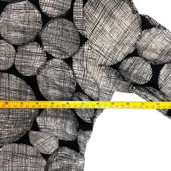 KamaliKulture Norma Kamali Black White Abstract Circle Ruched Midi Dress XL - Picture 3 of 12